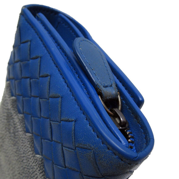 Bottega Veneta long wallet blue intrecciato leather - Picture 3 of 5